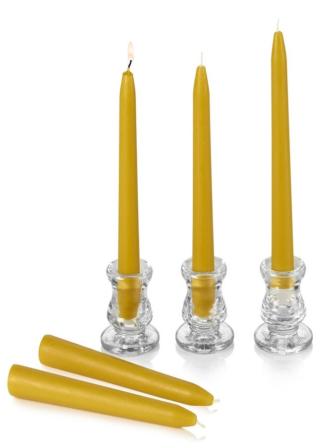 PARNOO 100% Natural Yellow Beeswax 7 Inch Tall Tapered Candles, 6 Hours Burn time - Pack of 12 (Dripless and Smokless) - Image 3